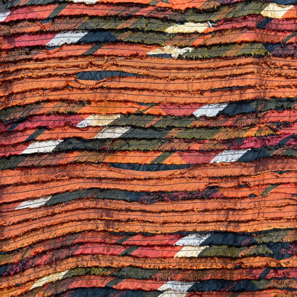 Chico's Silk Patchwork Ribbon Jacket Size 2 Large… - image 3